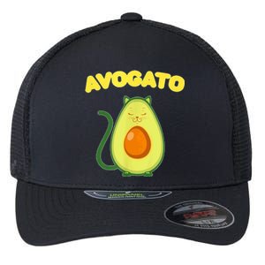 Avogato Cat Funny Vegan Avocado Flexfit Unipanel Trucker Cap