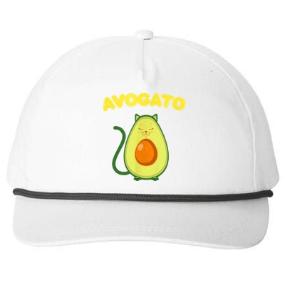 Avogato Cat Funny Vegan Avocado Snapback Five-Panel Rope Hat