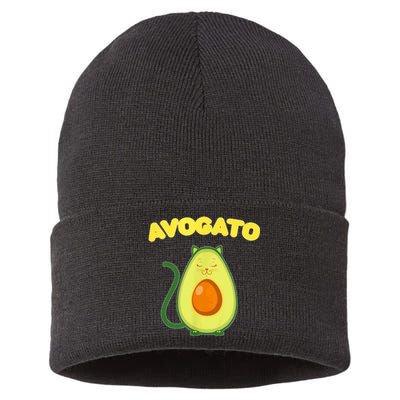 Avogato Cat Funny Vegan Avocado Sustainable Knit Beanie