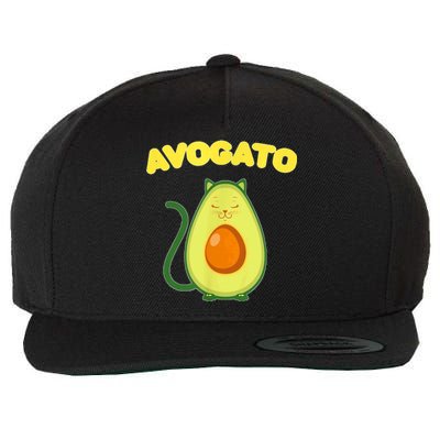 Avogato Cat Funny Vegan Avocado Wool Snapback Cap