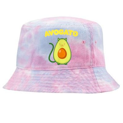 Avogato Cat Funny Vegan Avocado Tie-Dyed Bucket Hat