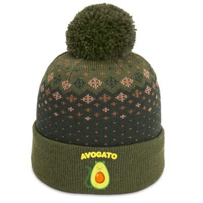 Avogato Cat Funny Vegan Avocado The Baniff Cuffed Pom Beanie