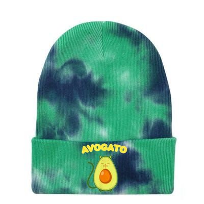 Avogato Cat Funny Vegan Avocado Tie Dye 12in Knit Beanie