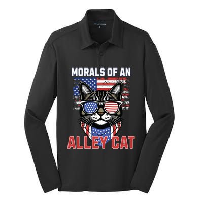 Alley Cat Funny Debate Election Presidential Debate Silk Touch Performance Long Sleeve Polo