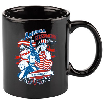 America Celebration Freedom Liberty Lincoln Washington 11oz C Handle Ceramic Mug