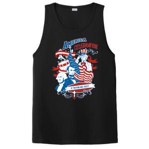 America Celebration Freedom Liberty Lincoln Washington PosiCharge Competitor Tank