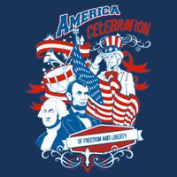 America Celebration Freedom Liberty Lincoln Washington Flat Bill Trucker Hat