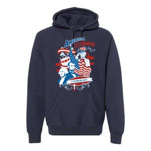 America Celebration Freedom Liberty Lincoln Washington Premium Hoodie