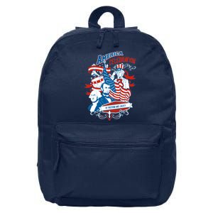 America Celebration Freedom Liberty Lincoln Washington 16 in Basic Backpack