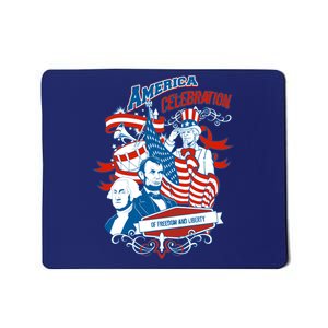 America Celebration Freedom Liberty Lincoln Washington Mousepad