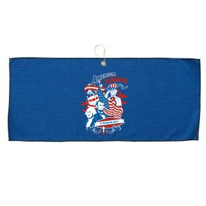 America Celebration Freedom Liberty Lincoln Washington Large Microfiber Waffle Golf Towel