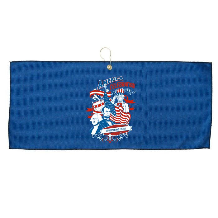 America Celebration Freedom Liberty Lincoln Washington Large Microfiber Waffle Golf Towel