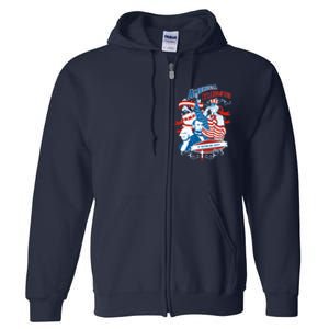 America Celebration Freedom Liberty Lincoln Washington Full Zip Hoodie