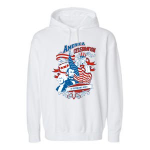 America Celebration Freedom Liberty Lincoln Washington Garment-Dyed Fleece Hoodie