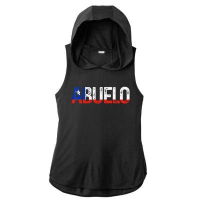 Abuelo Chilean Flag Pride Grandpa Chile Fathers Day Ladies PosiCharge Tri-Blend Wicking Draft Hoodie Tank