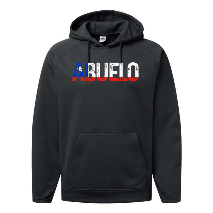 Abuelo Chilean Flag Pride Grandpa Chile Fathers Day Performance Fleece Hoodie