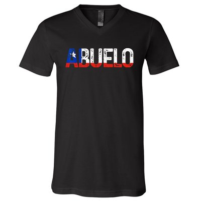 Abuelo Chilean Flag Pride Grandpa Chile Fathers Day V-Neck T-Shirt