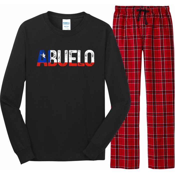 Abuelo Chilean Flag Pride Grandpa Chile Fathers Day Long Sleeve Pajama Set