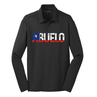 Abuelo Chilean Flag Pride Grandpa Chile Fathers Day Silk Touch Performance Long Sleeve Polo