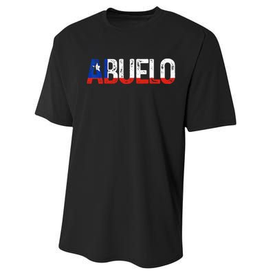 Abuelo Chilean Flag Pride Grandpa Chile Fathers Day Performance Sprint T-Shirt