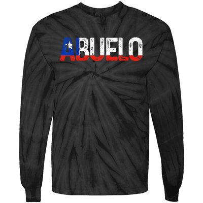 Abuelo Chilean Flag Pride Grandpa Chile Fathers Day Tie-Dye Long Sleeve Shirt