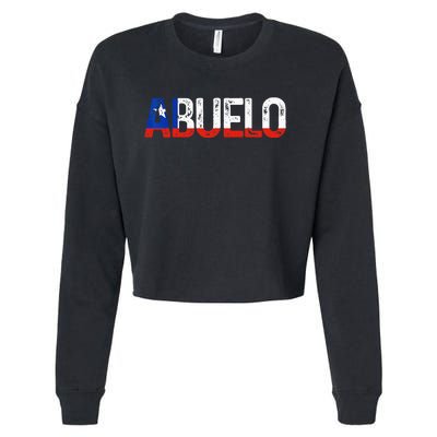 Abuelo Chilean Flag Pride Grandpa Chile Fathers Day Cropped Pullover Crew