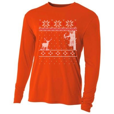 Amazing Cute Funny Duck Hunter Deer Hunting Ugly Christmas Gift Cooling Performance Long Sleeve Crew