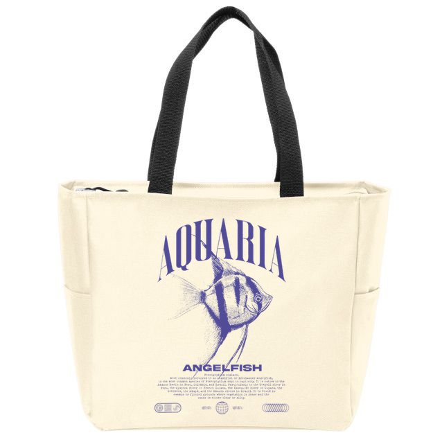 Angelfish Cichlid Fish Keeper Modern Streetwear Zip Tote Bag