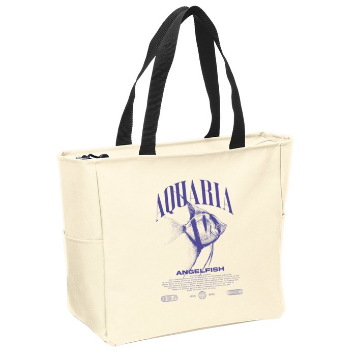 Angelfish Cichlid Fish Keeper Modern Streetwear Zip Tote Bag