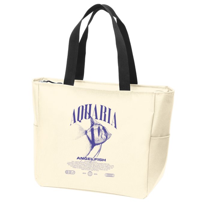Angelfish Cichlid Fish Keeper Modern Streetwear Zip Tote Bag