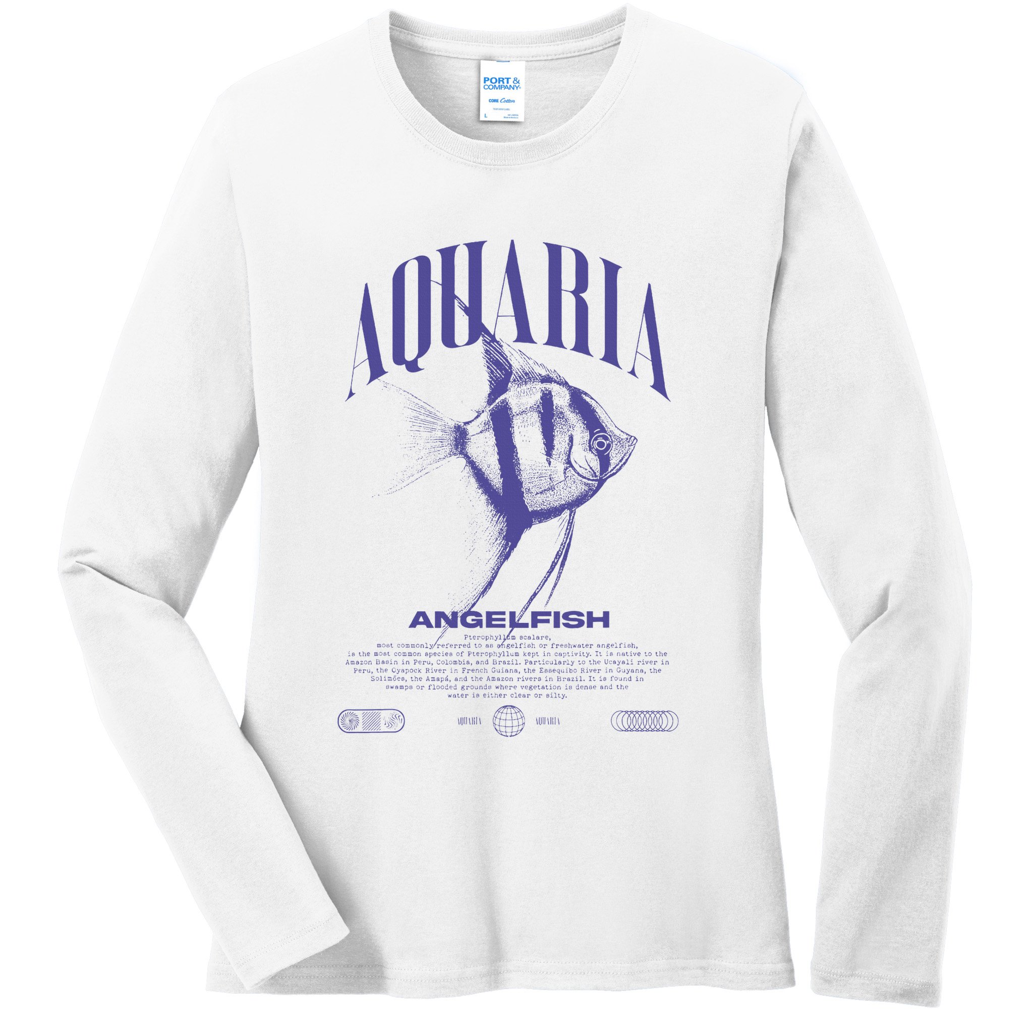 Angelfish Cichlid Fish Keeper Modern Streetwear Ladies Long Sleeve Shirt
