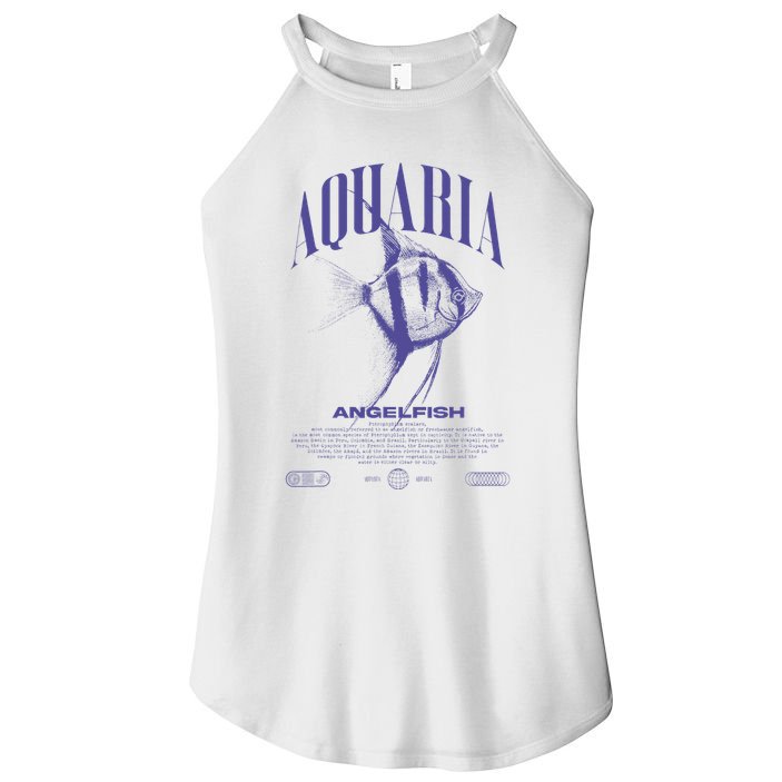 Angelfish Cichlid Fish Keeper Modern Streetwear Women's Perfect Tri Rocker Tank