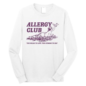 Allergy Club Funny Aesthetic Cartoon Long Sleeve Shirt