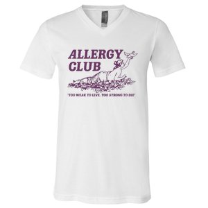 Allergy Club Funny Aesthetic Cartoon V-Neck T-Shirt