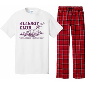 Allergy Club Funny Aesthetic Cartoon Pajama Set