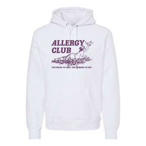 Allergy Club Funny Aesthetic Cartoon Premium Hoodie