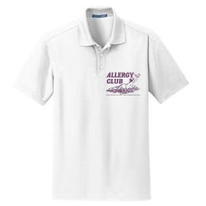 Allergy Club Funny Aesthetic Cartoon Dry Zone Grid Polo