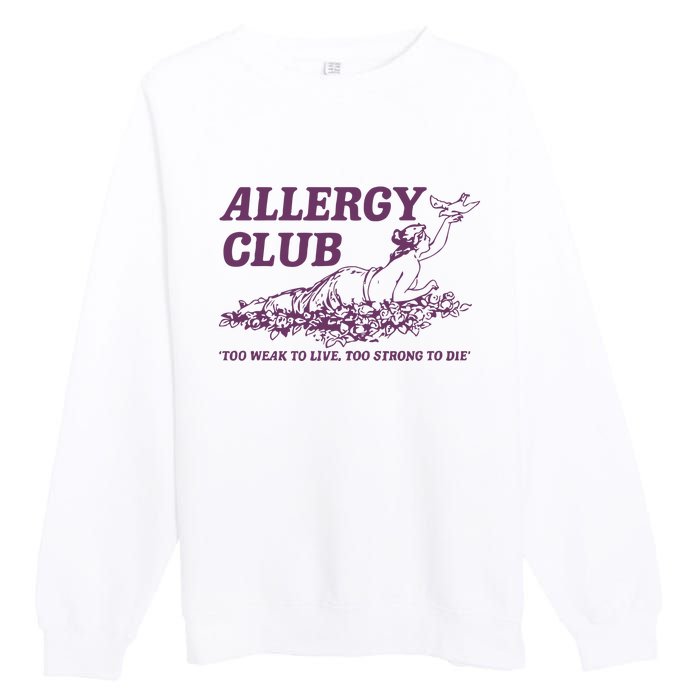 Allergy Club Funny Aesthetic Cartoon Premium Crewneck Sweatshirt