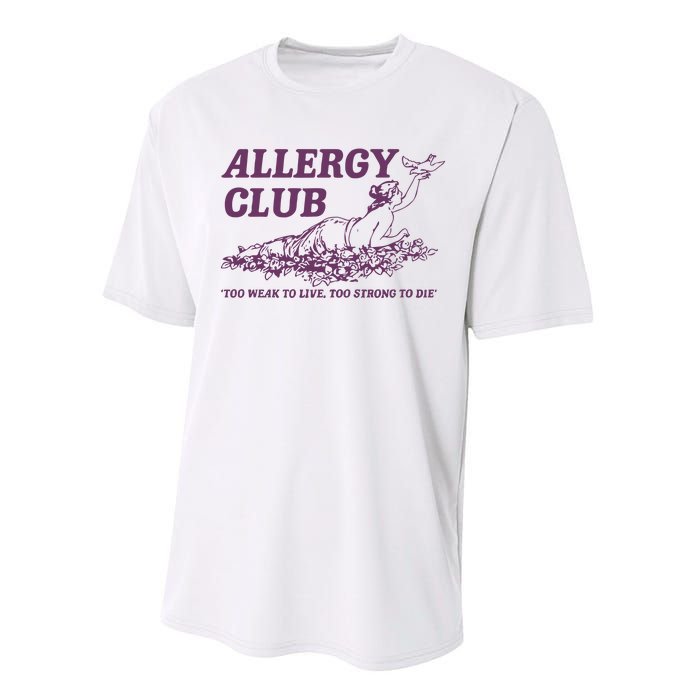 Allergy Club Funny Aesthetic Cartoon Performance Sprint T-Shirt