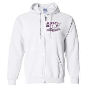 Allergy Club Funny Aesthetic Cartoon Full Zip Hoodie