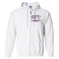 Allergy Club Funny Aesthetic Cartoon Full Zip Hoodie