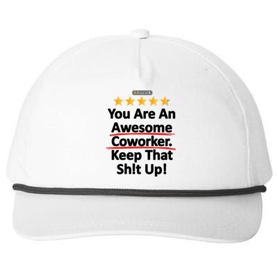 Awesome Coworker Funny Work Gift Idea Snapback Five-Panel Rope Hat