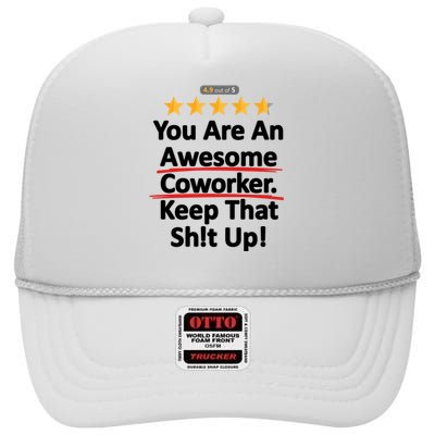 Awesome Coworker Funny Work Gift Idea High Crown Mesh Back Trucker Hat