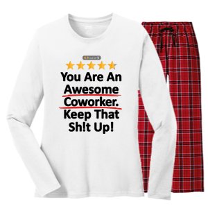 Awesome Coworker Funny Work Gift Idea Women's Long Sleeve Flannel Pajama Set 