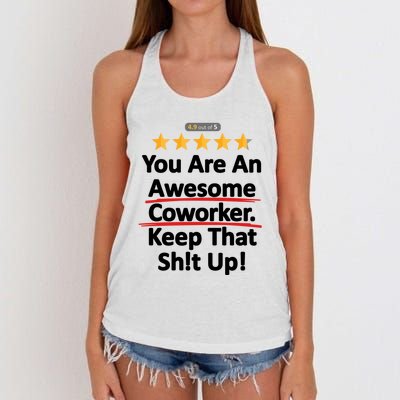 Awesome Coworker Funny Work Gift Idea Women's Knotted Racerback Tank