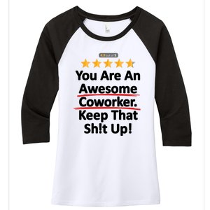 Awesome Coworker Funny Work Gift Idea Women's Tri-Blend 3/4-Sleeve Raglan Shirt