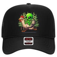 Alien Chicken Funny Rooster Animal Lovers High Crown Mesh Back Trucker Hat