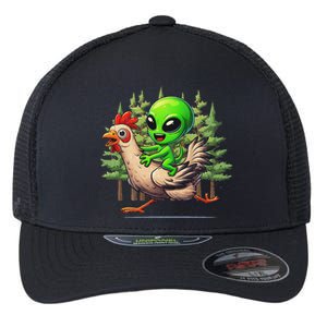 Alien Chicken Funny Rooster Animal Lovers Flexfit Unipanel Trucker Cap