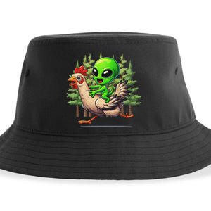 Alien Chicken Funny Rooster Animal Lovers Sustainable Bucket Hat