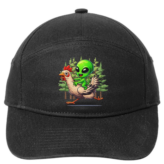 Alien Chicken Funny Rooster Animal Lovers 7-Panel Snapback Hat